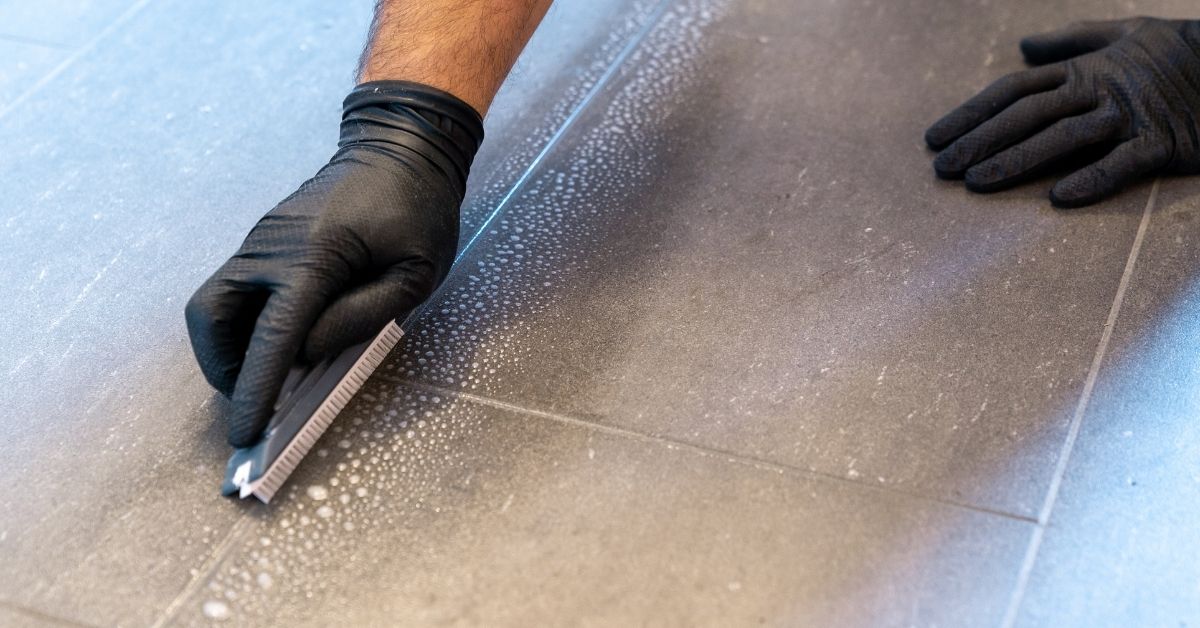 Clean the grout without scrubbing