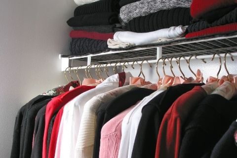 Use a closet with hangers to make more space