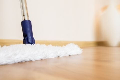 An easy way to clean the baseboards by standing up