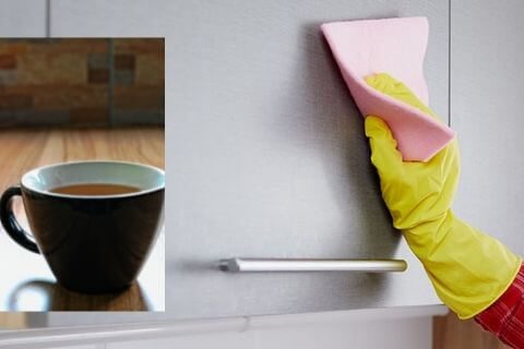 How to clean the kitchen cabinets with solid tea