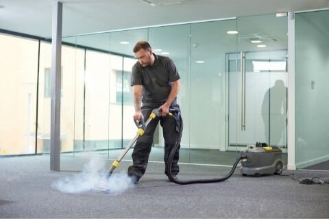 steam-clean-the-office-carpet