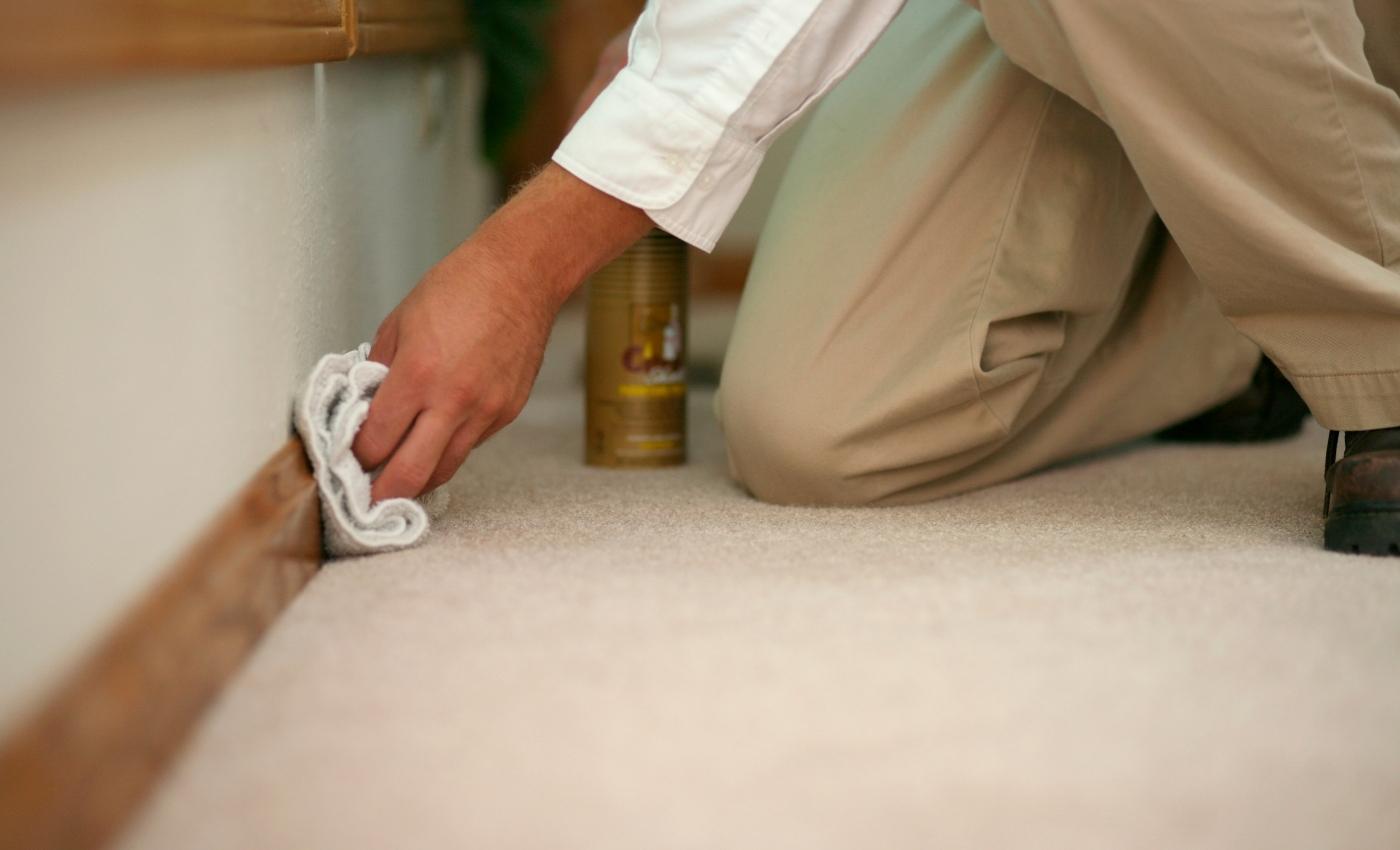 Clean vinyl baseboard.