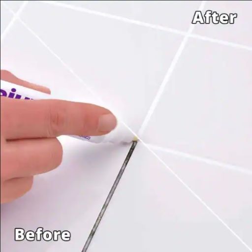Temporary whitening of the grout: Grout pen