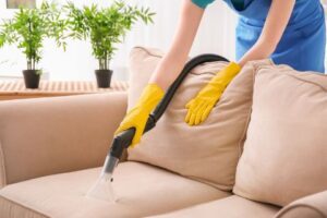 Upholstery cleaning done by commercial cleaning services 