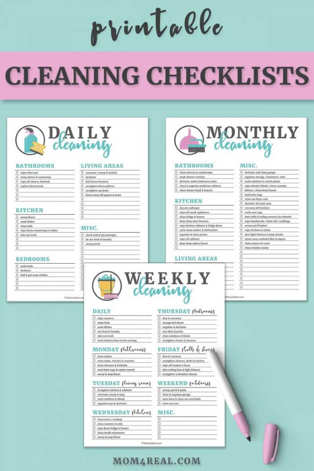 Cleaning checklist (Souce: Internet)