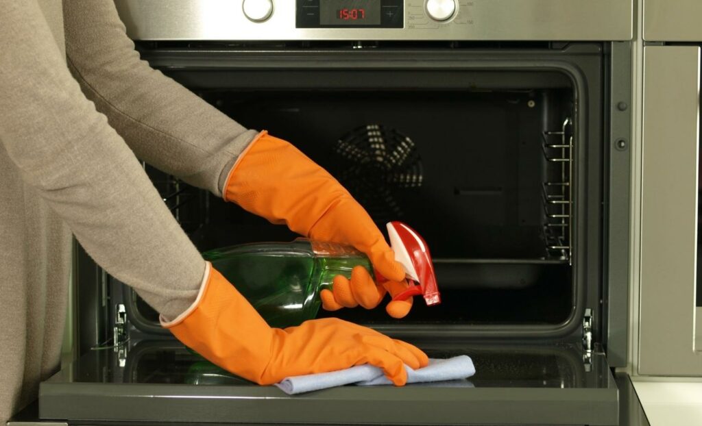 Cleaning a glass oven door isn't impossible