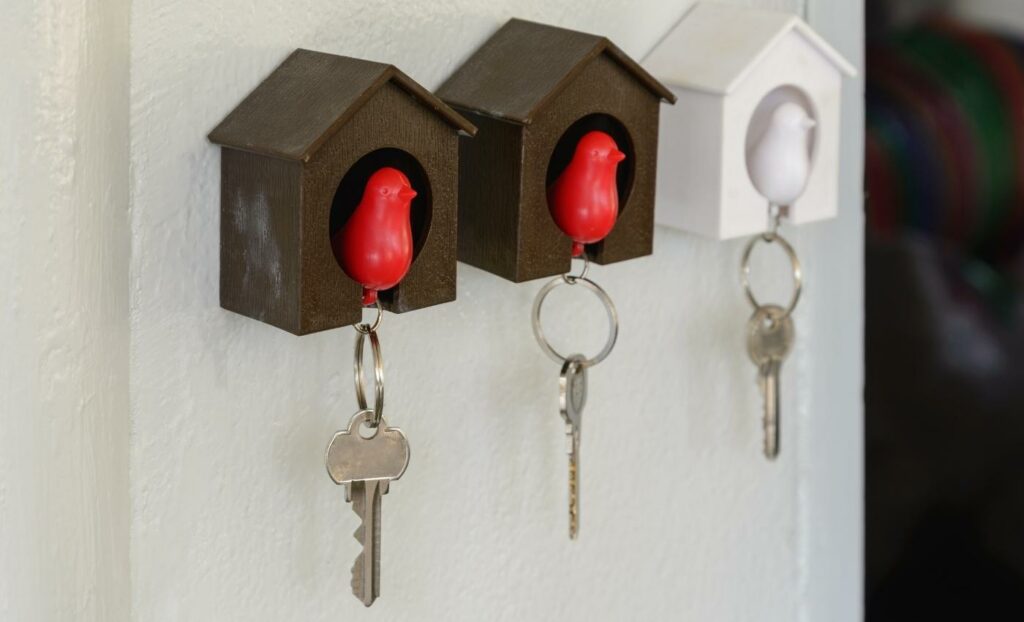 Wall-mounted key organizer is useful for storage