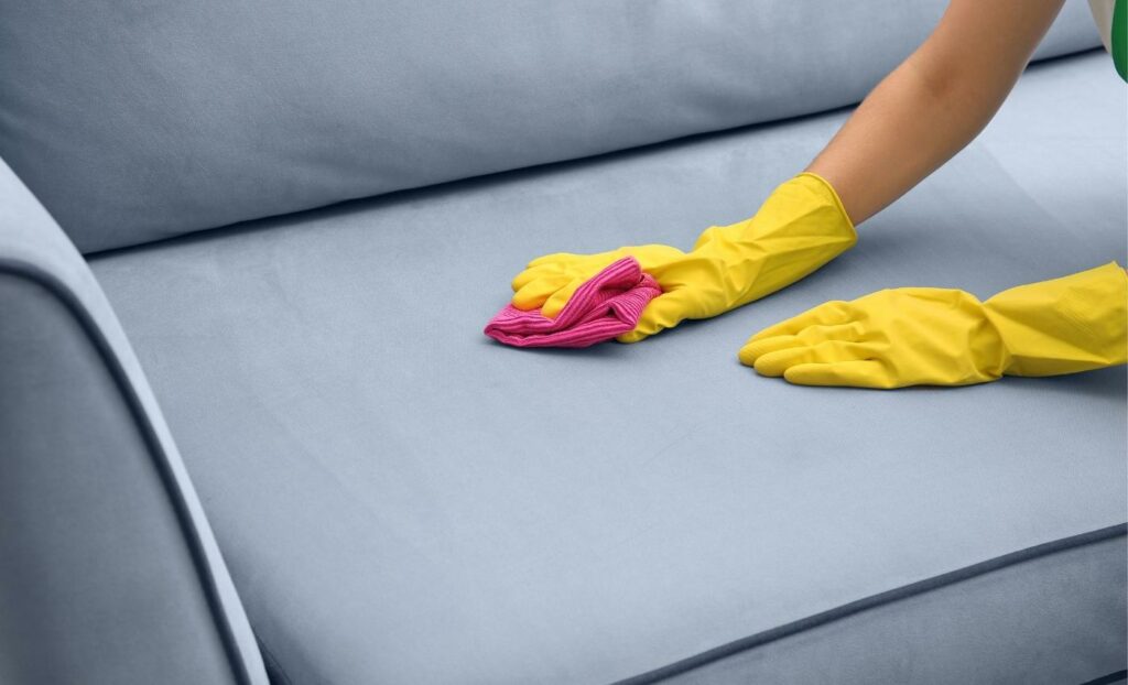 Wipe your couch with the correct solution that is suitable with the fabric