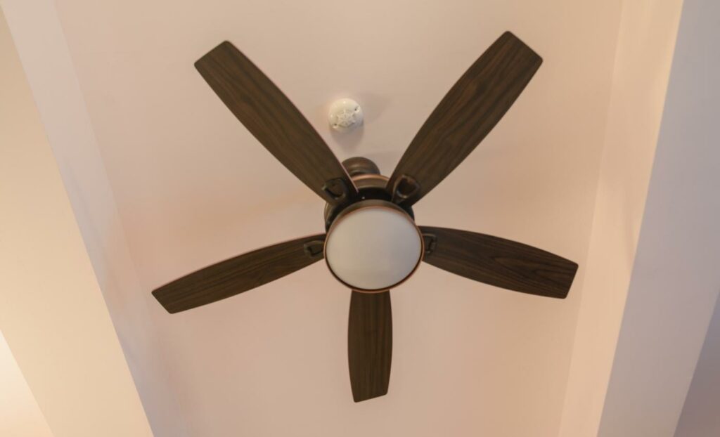 A ceiling fan can save cooling and heating costs