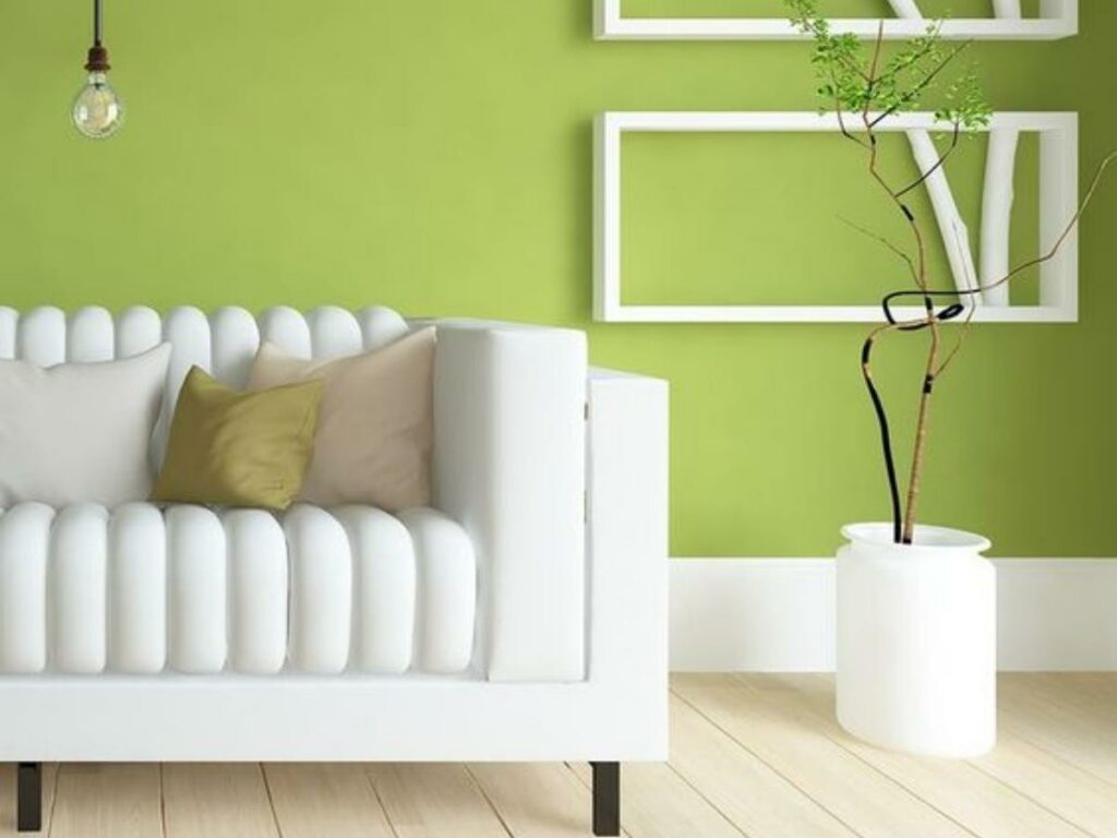 Green and White living room (Source: Internet)
