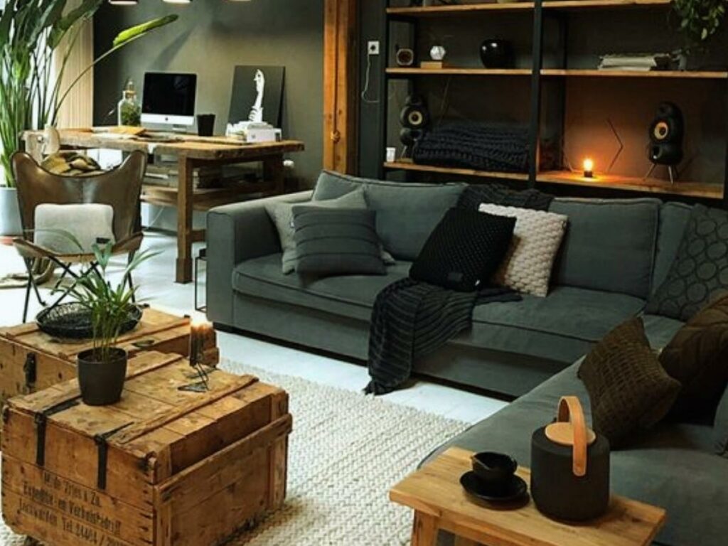 Green with Wooden living room (Source: Internet)