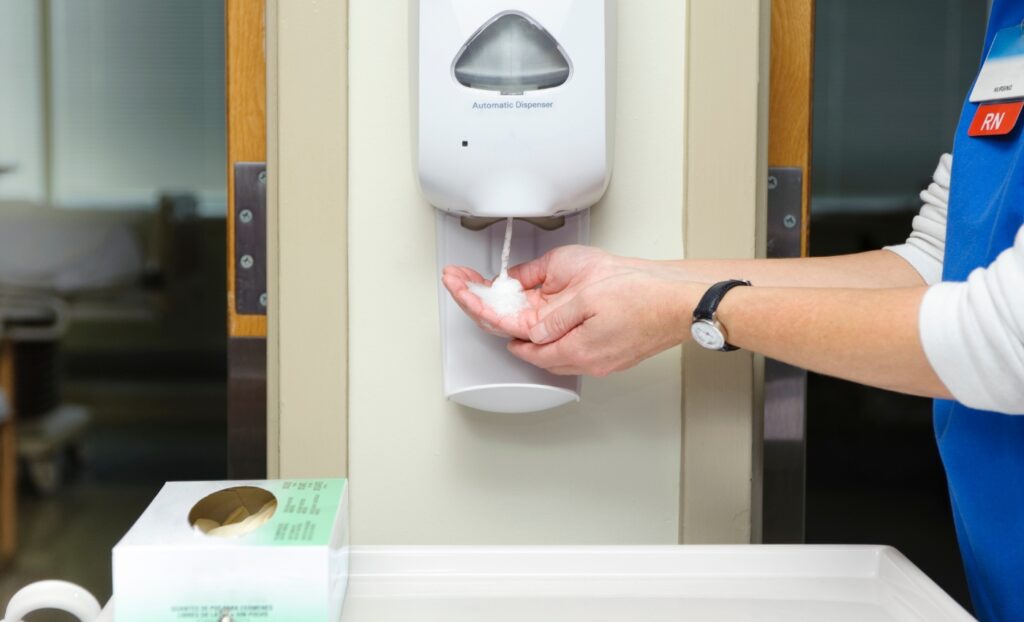 Provide hand sanitizing stations throughout your building