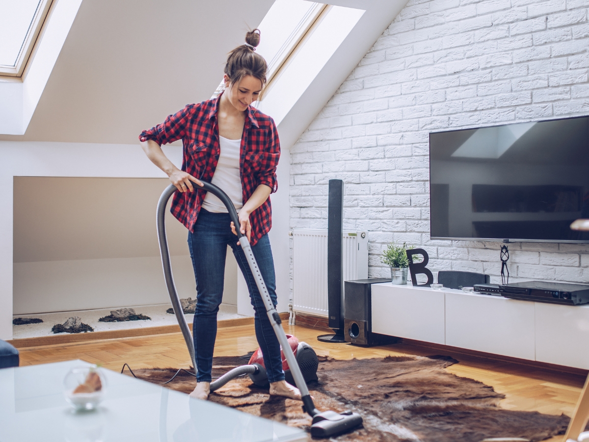 Cleaning living room