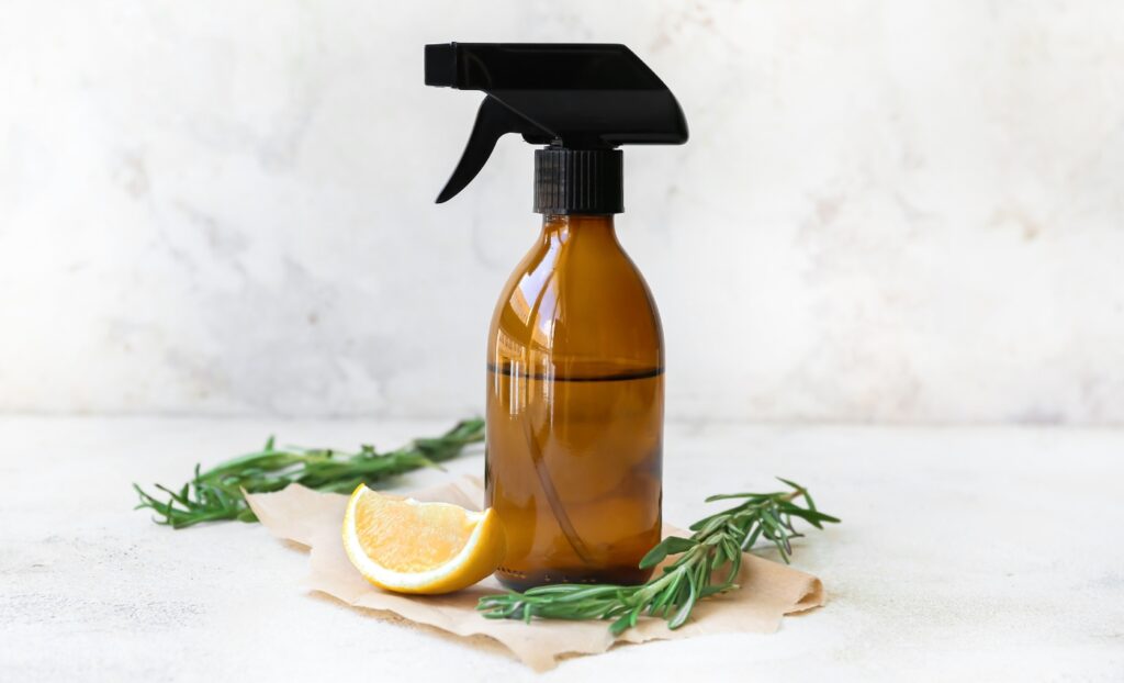 Room spray with lemon basil