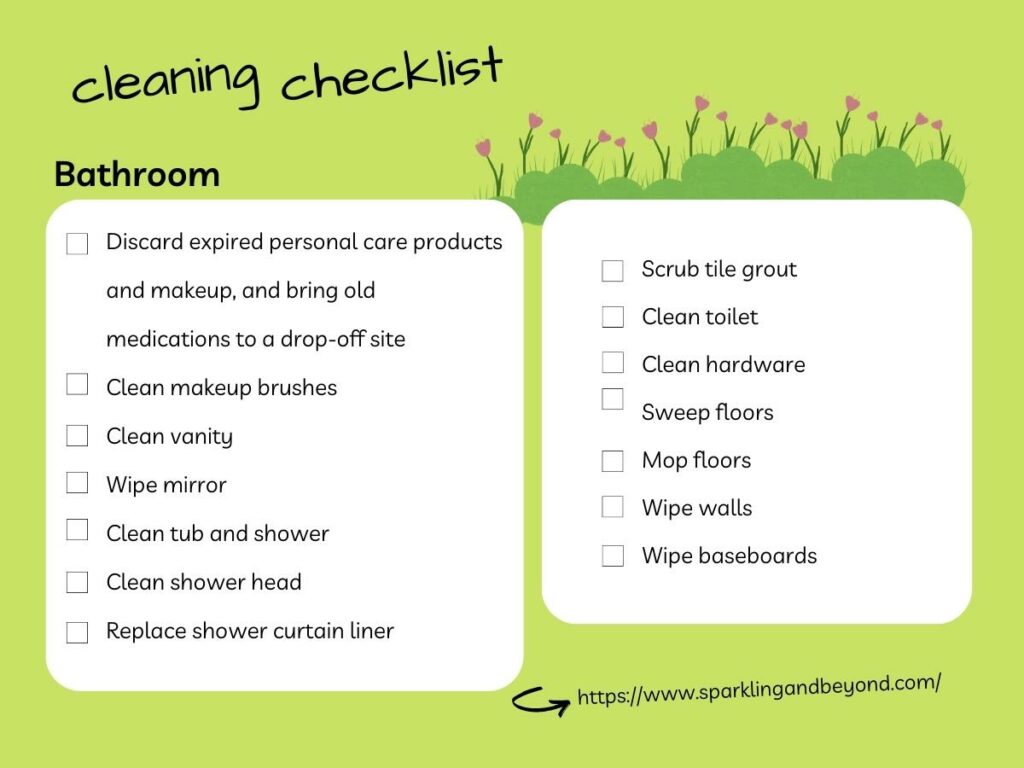 Deep cleaning checklist for bathroom
