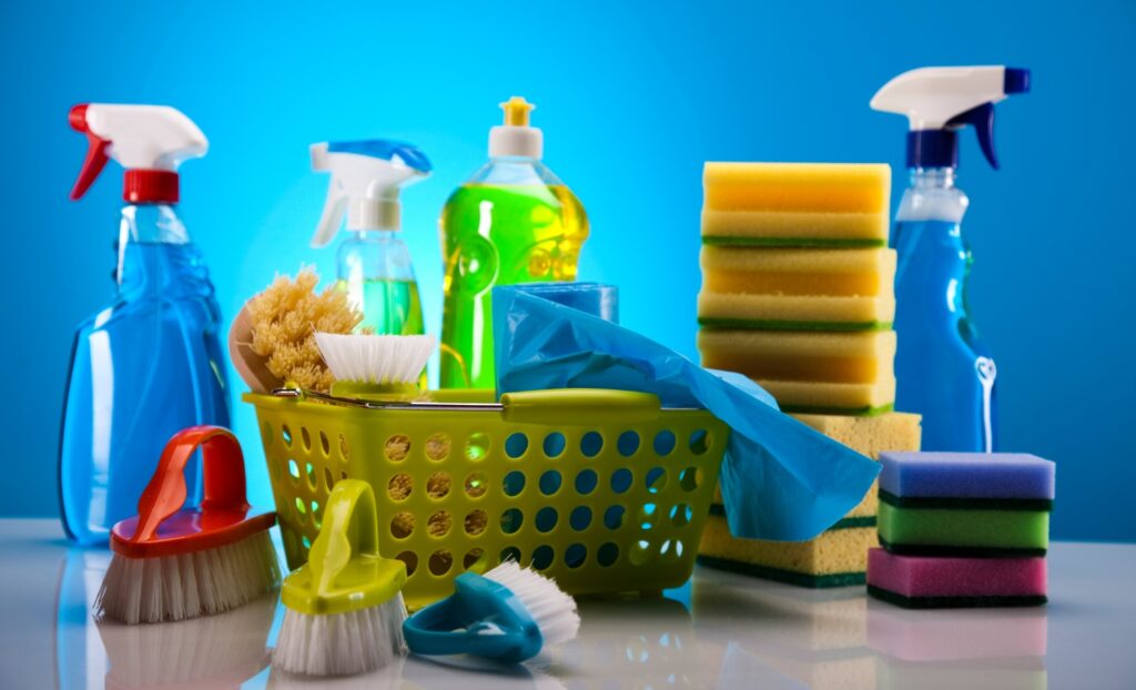 Gather your cleaning supplies all at once