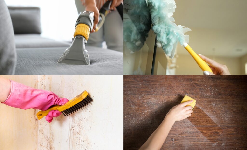 Remove all the dust from surfaces