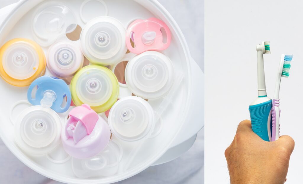 Replace toothbrushes, clean pacifiers, and sterilize teethers