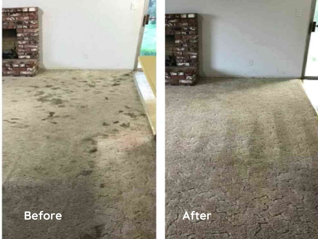 Carpet dirt before and after cleaning (Source: Internet)