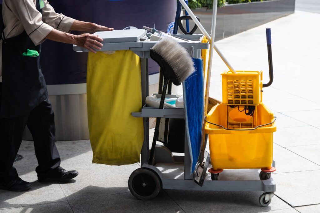 Post-construction cleaning tools and equipment