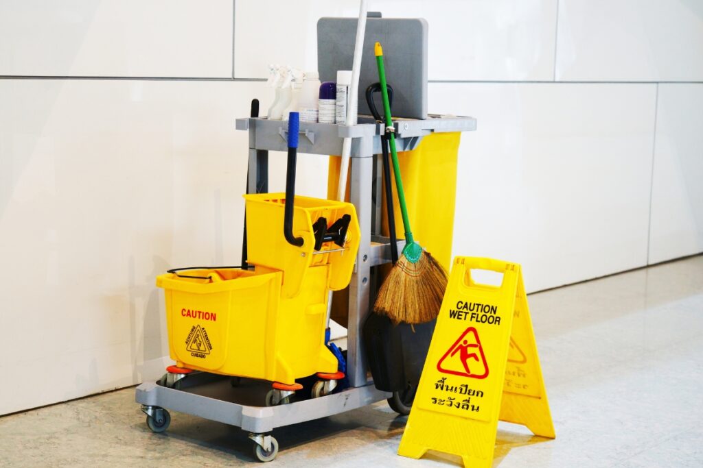 Post-construction cleaning tools and equipment