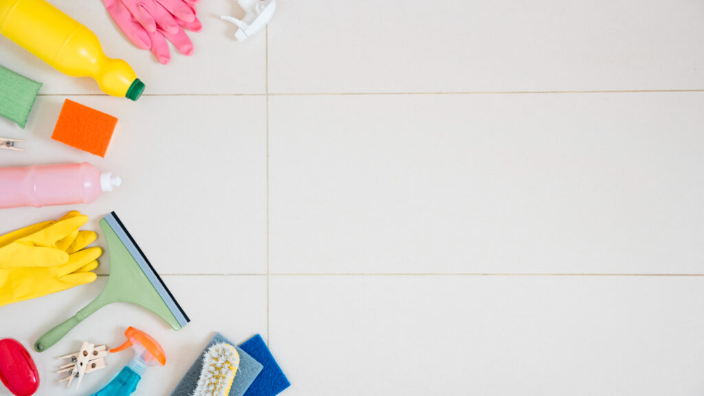 Getting prepare for the tile grout cleaning