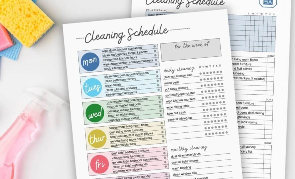 Set a cleaning schedule and stick to it