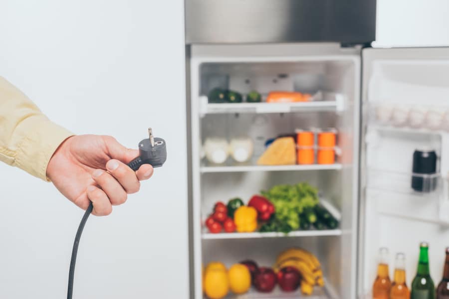 Unplug fridge before deep clean